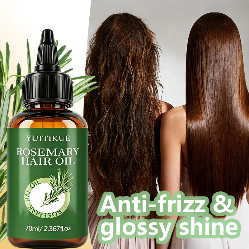 Rosemary Hair Oil, Deeply Nourishes & Hydrates Dry Hair, Tames Frizz for Silky Smoothness and All-Day Glossy Shine