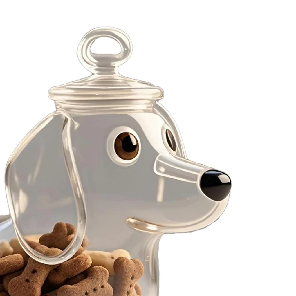 Cute Dachshund Dog Themed Glass Snack Jar Food Storage Container Snack Container With Lid seal Dog Treat Snack Canister
