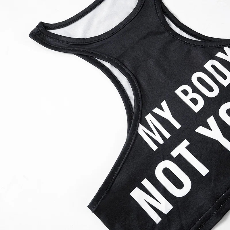 Summer Fashion Sexy Clashing Colors Women Clothing Casual Slim Hollow Round Neck Sleeveless Tank Top Women Monogram Y2k Top