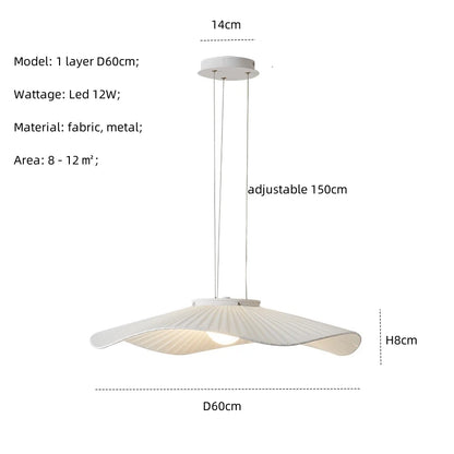 Modern Simple Fabric Led Pendant Lights Dining Room Nordic Chandelier Lamp Bar Hanging Lamp Home Decor Dimmable Light Lamparas