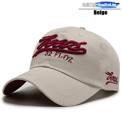 Letters 3D Embroidery Cotton Adjustable Baseball Cap Sun Hat Trucker Caps Dad Hats