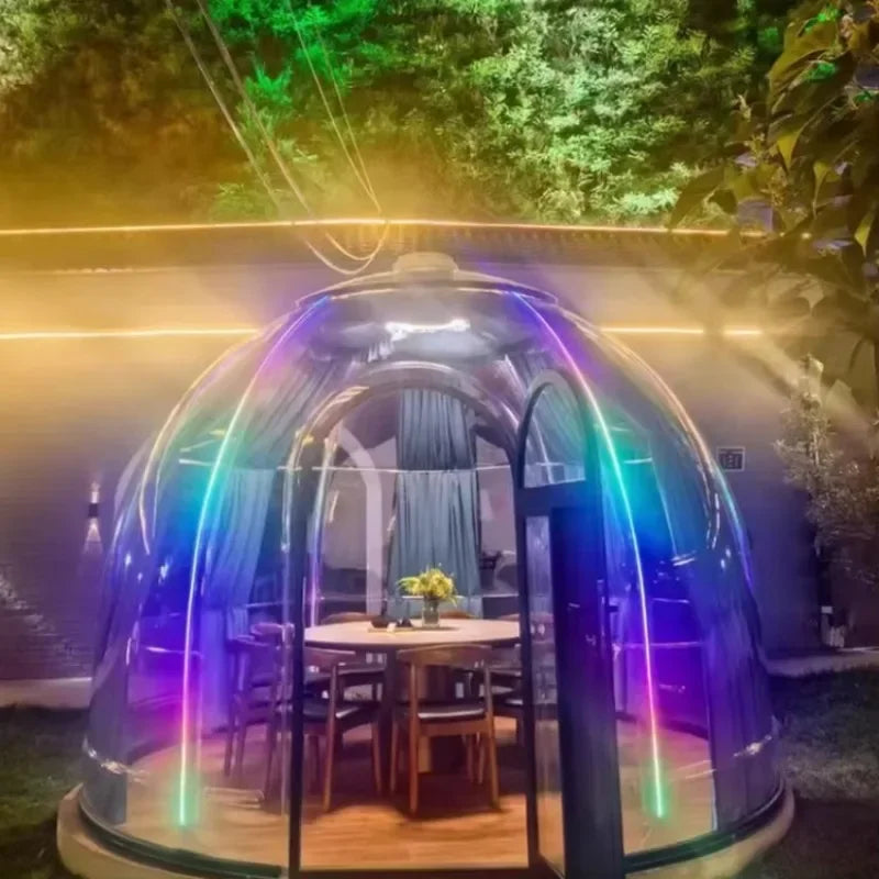 Prefab Polycarbonate Winter Geodesic Clear Dome Tent Green Dome House