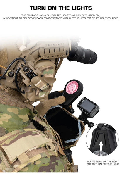 Tactical Militar Outdoor Survival Compass for MOLLE Mobile Phone Holder Navigation Board Foldable Admin Panel Hunting Vest Gear