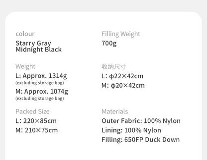 Naturehike CW400 CW700 Sleeping Bag Lightweight Duck Down Winter Thick Warm Ultralight Outdoor Hiking Camping Travel Equipment