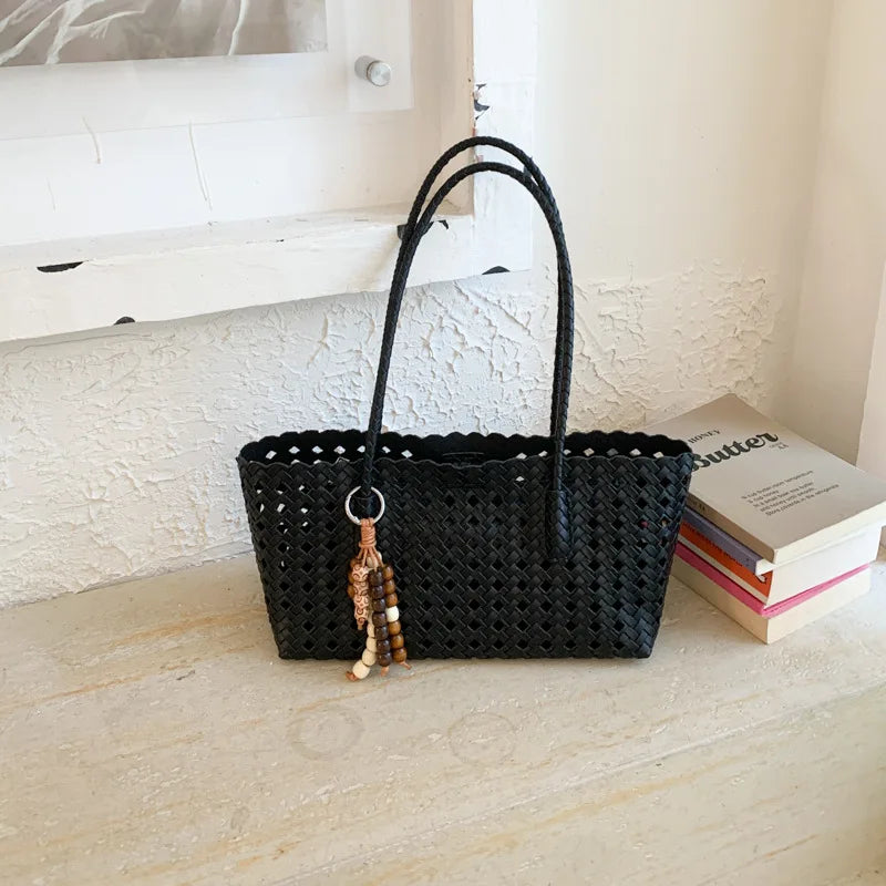 Weave Hollow Out Shoulder Bags for Women 2026 Summer Luxury Designer Hand Bag Females Beach Bags Handbags and Purses