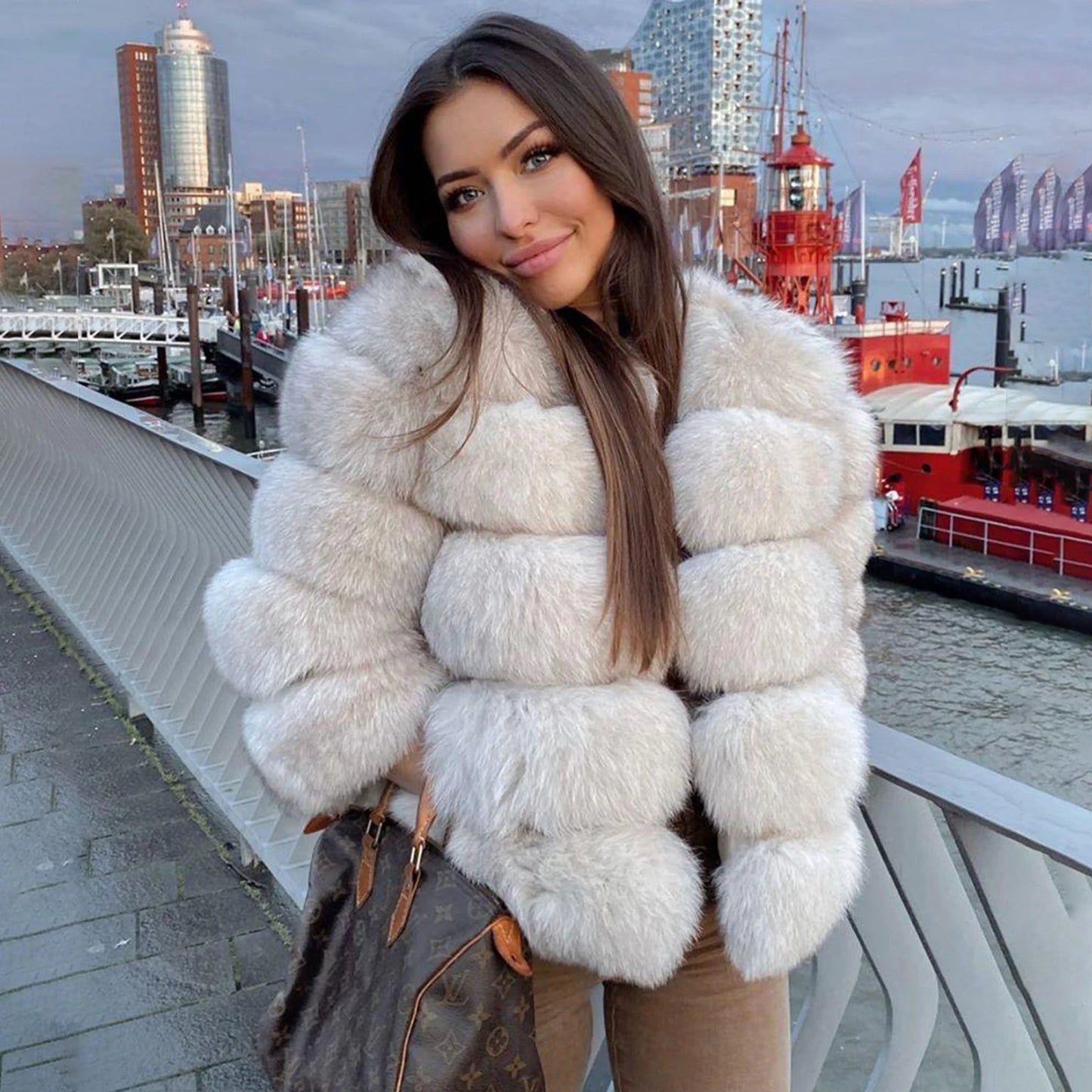 Women's Fur Coat Fox Fur Jackets for Women Clothing Natural Real Fox Fur Jacket Coats for Women Fur Jacket in Promotion