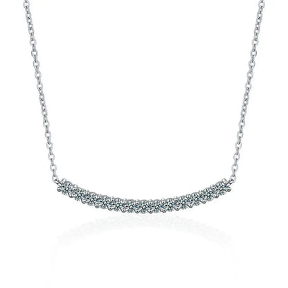 SG 0.9CT Moissanite 925 Sterling Silver Necklace For Women D VVS1 Moissanite Smile Pendant Necklace Fine Jewelry