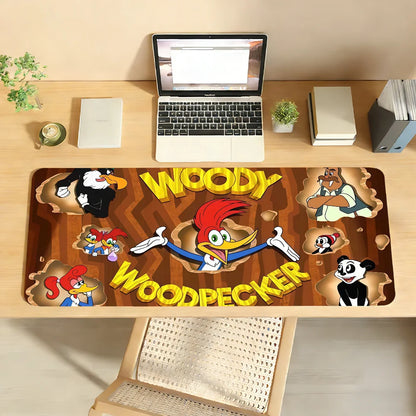 The W-Woody W-Woodpecker  Mouse Pad Non-slip Rubber Computer Mat Gamer Balance Decoracion Deskmat Laptop Office Large
