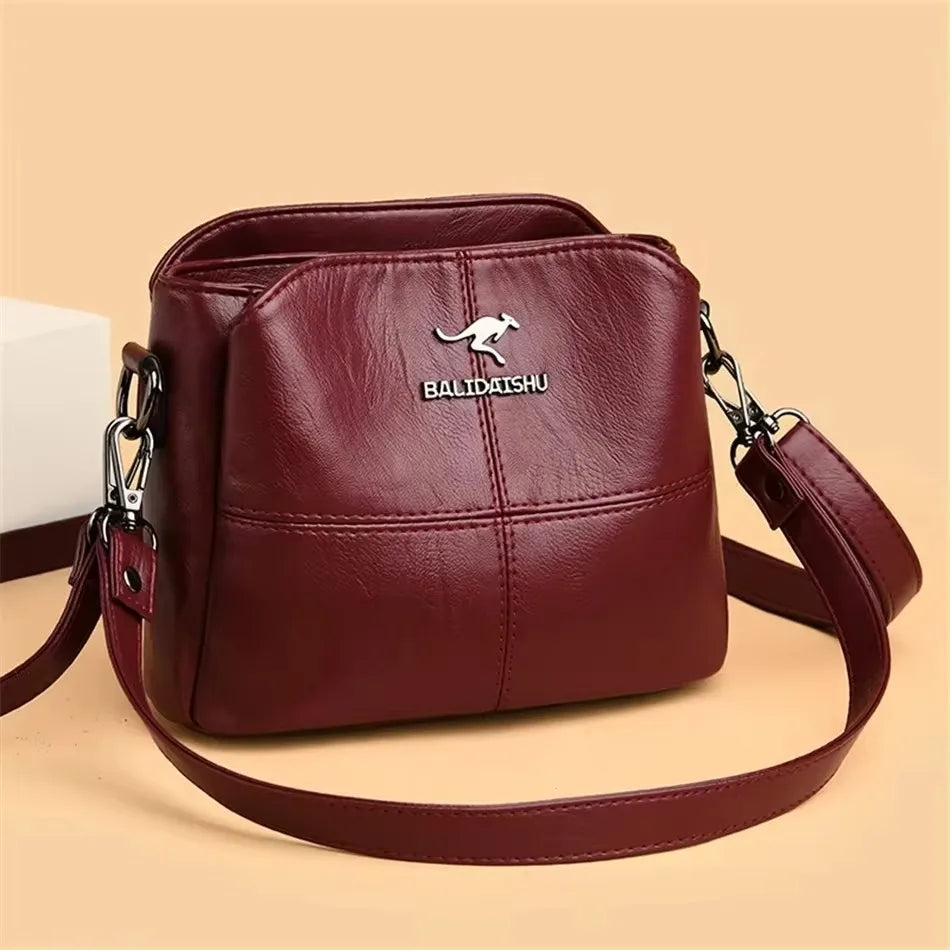 Genuine Soft Pu Leather Handbags for Women Vintage Shoulder Tote Bag Luxury Designer Ladies Large Capacity Purse Bags Sac A Main
