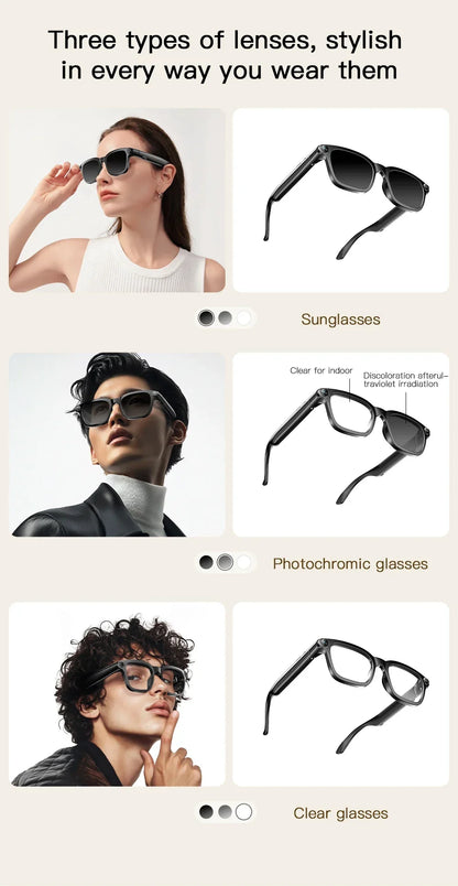 2026 New Smart Glasses 800W HD Camera Video Record AI Assistant Touch Control Translation HD Audio 300mAh Battery Smart Glasses