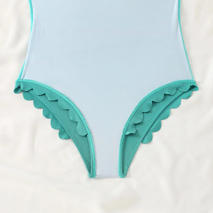 2026 Sexy Ruffle Swimsuit Women One Piece Solid Swimwear Female Bathers Bathing Swimming Swim Suit Beachwear XXL