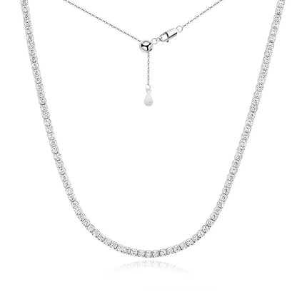 2mm D Color Moissanite Tennis Choker Necklace For Women S925 Silver 18K Gold Plated Adjustable Necklaces Chain Wedding Jewelry