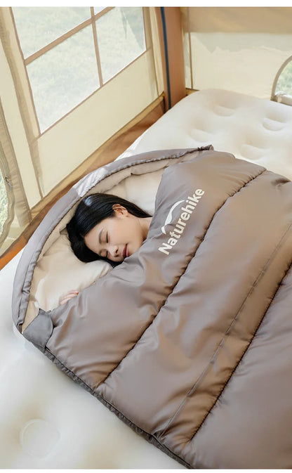Naturehike 2026 New Widen 1-2 Person Sleeping Quilt With Hood Waterproof 4 Season Machine Washable Travel Camping Sleeping Bags