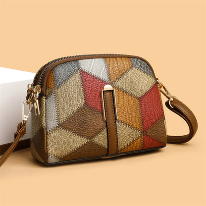 Vintage Female Shoulder Bags Fashion Shell Bag Patchwork PU Leather Women Bag Hobo Ladies Handbag Big Casual Tote Bags
