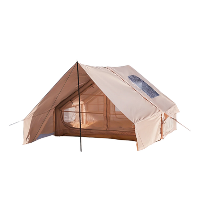 PAKICETUS Large Luxury Inflatable Glamping Tent with Manual Hand Pump, Easy Setup 4 Season Anti-Snow Spacious Family Shelter, Weatherproof Air Tent for Outdoor Camping, Backyard Party & Wilderness Adventure