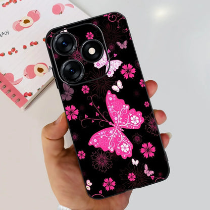 Phone Case For Tecno Spark 10 10C 2023 Fashion Flower Cat Butterfly Soft Silicone TPU Cases For Tecno Spark10 Spark10c KI5q KI5k