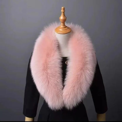 Winter Real Fox Fur Collar Woman Furry Natural Raccoon Fur Scarf Shawls Luxury Neck Warmer Wraps For Coat Fur Scarves Large Size