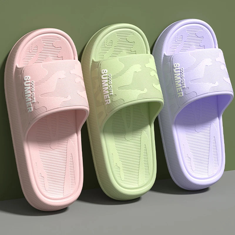 Men Summer Slippers Soft Sole EVA Sandals Non Slip Platform Soft Home Slides Outdoor Beach Shoes Unisex Bathroom Slippers