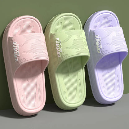 Men Summer Slippers Soft Sole EVA Sandals Non Slip Platform Soft Home Slides Outdoor Beach Shoes Unisex Bathroom Slippers