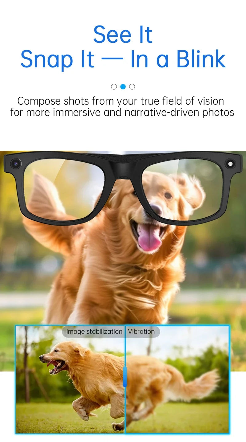 Smart Glasses AI Translation 8MP HD Camera 4K Shooting Image Bluetooth Call Recording Music Smart Sunglasses
