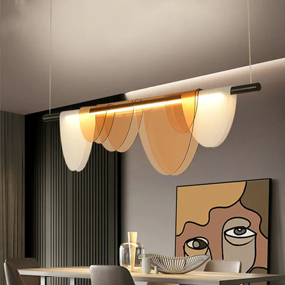 Nordic Blue Amber Acrylic Pendant Lights Living Room Makaron Hanging Lamp for Bedroom Dinning Room