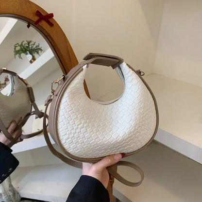 Fashion Black Half Moon Bag Luxury Pu Leather Ladies Purses and Handbags Crossbody Women Shoulder Bags