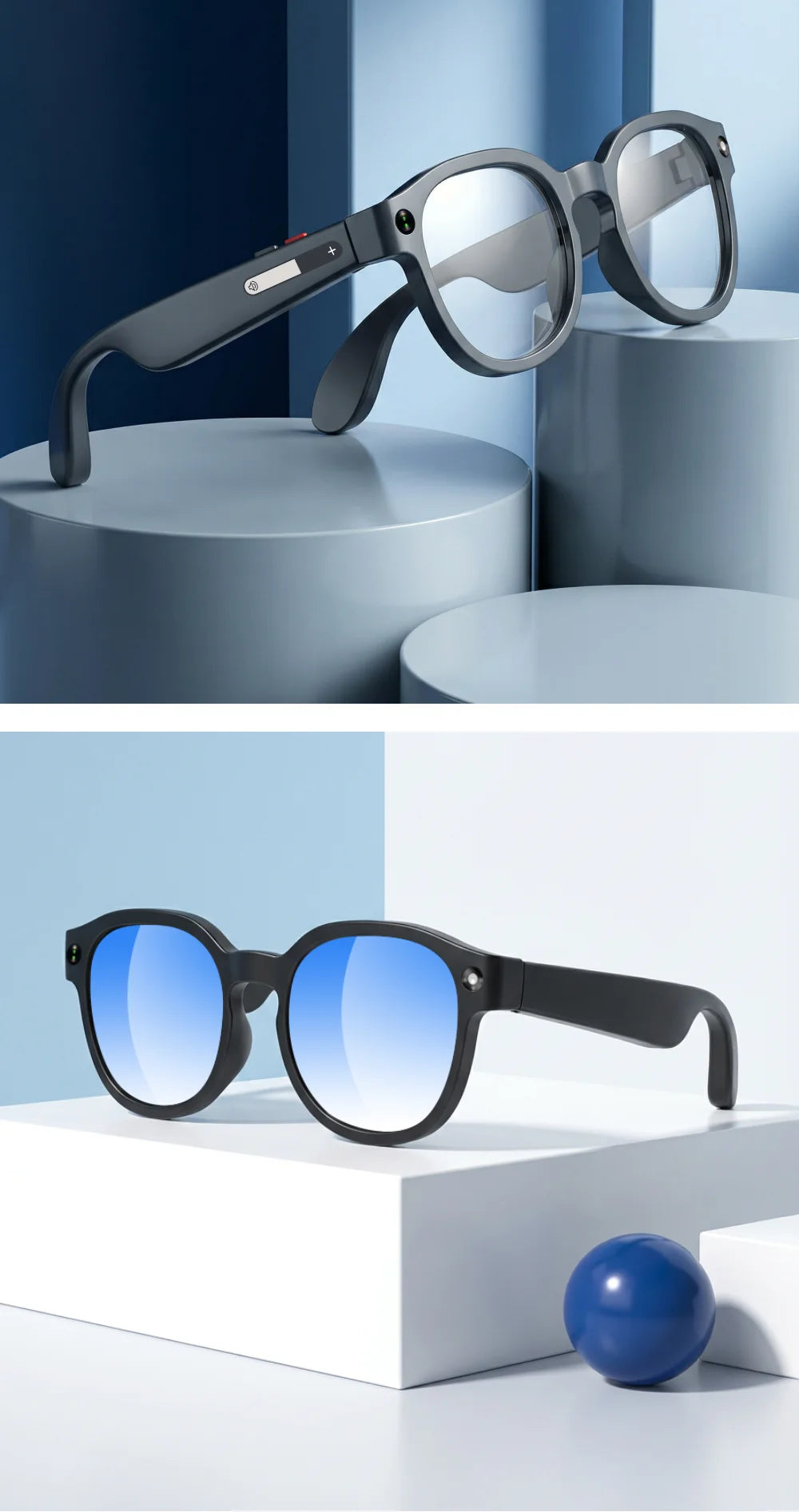 AI Smart Glasses 800W Anti Shake HD Camera Video Recording Languages Translation Sunglasses Bluetooth Call Music Play Man Women