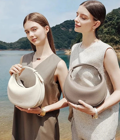 FOXER Brand PU Leather Women's Shoulder Bag 2026 Fashion Lady Crescent Luxury Design Half-moon Handbag Crossbody Bag Girl Gift