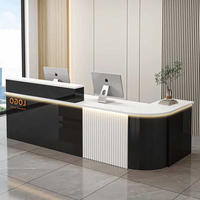 Customized Cashier Podium Counter Reception Desk Small Reception Desk For Salon Bancone Per Negozio Office Furniture