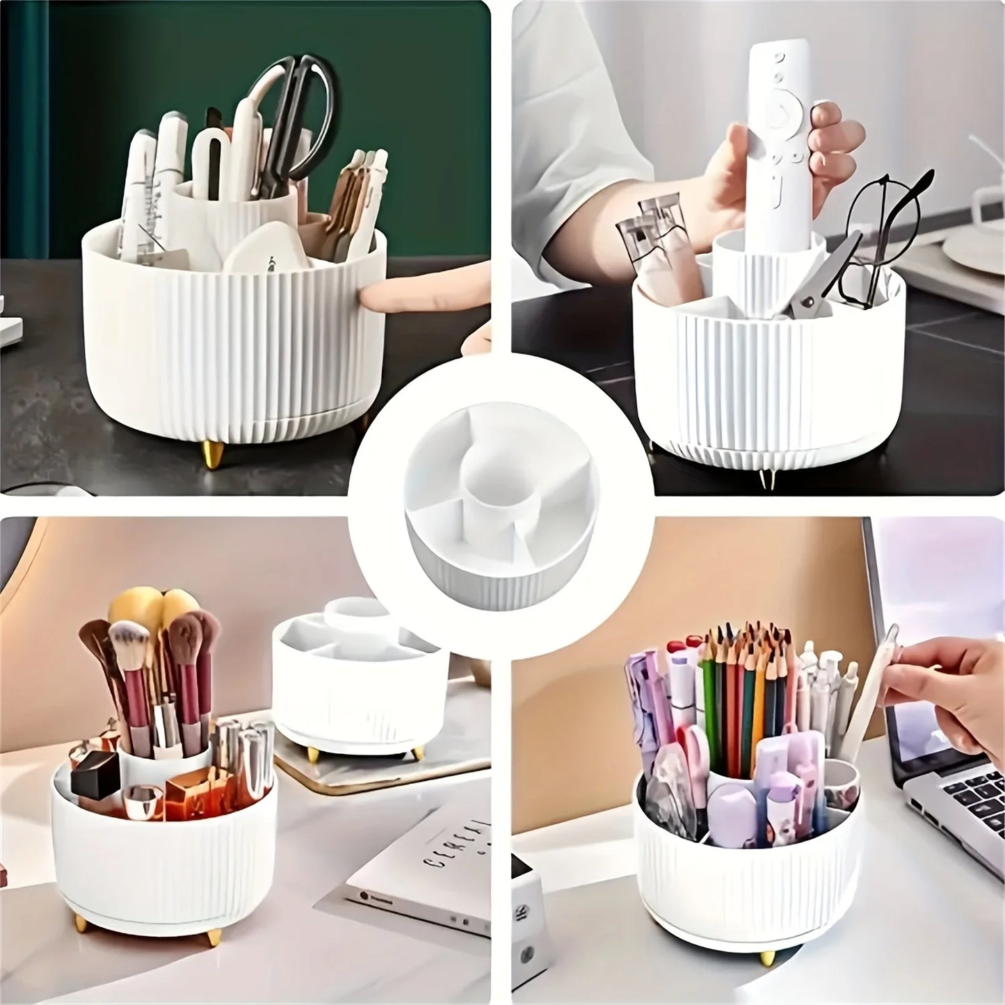Rotating Makeup Storage Box - Makeup Storage Container, Suitable for Brushes, Lipsticks, and Skin Care Products