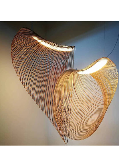 Pendant Lights Modern Italian Design Pendant Light for Dining Room Living Room Rustic Wood Ceiling Lamp Vintage Wabi Sabi Style