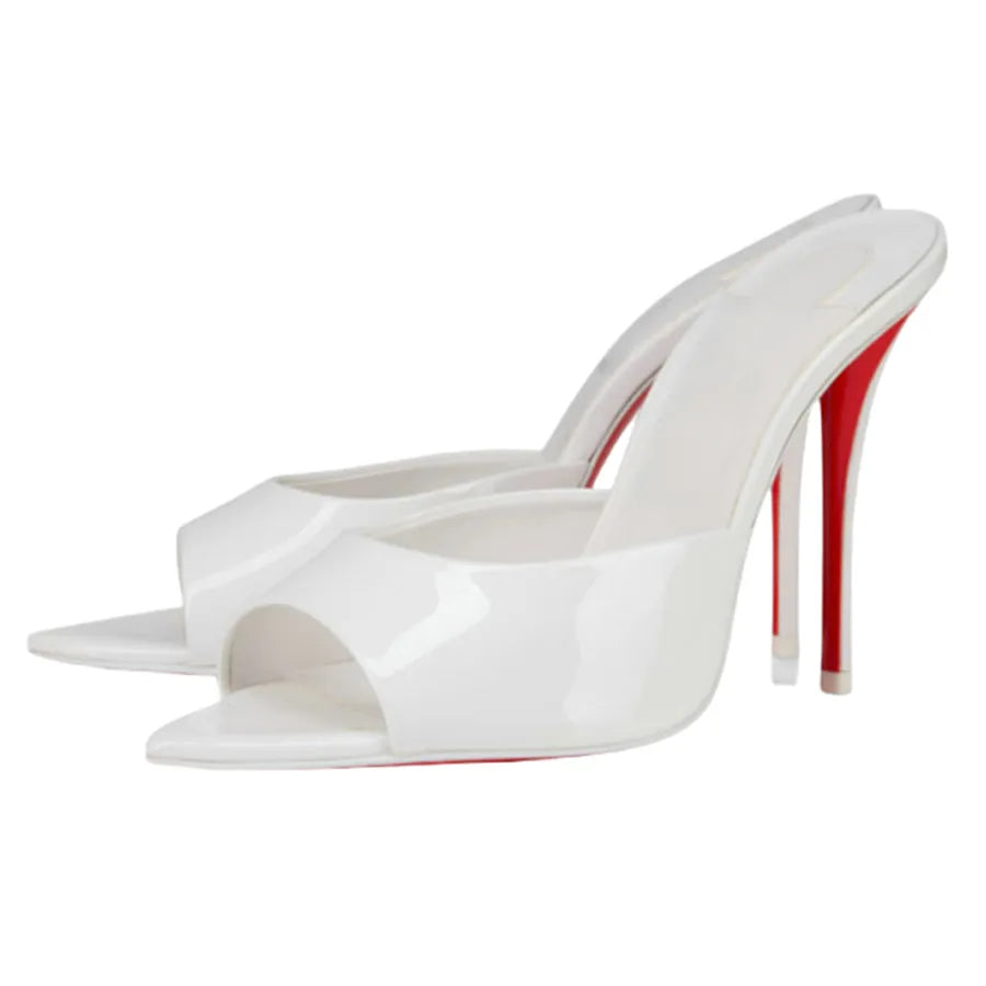 Summer New Women's Pointed Open Toothed Slim Fit High-heeled Slippers, Outdoor Sexy Sandals, Fashionable High-heeled Slippers