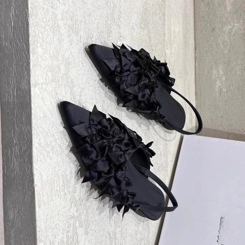 Pointed Toe Women's Sandals Low Heels Elegant Sexy Fashion Woman Shoes 2025 Summer Luxury Slides Women Sandals Zapatos De Mujer