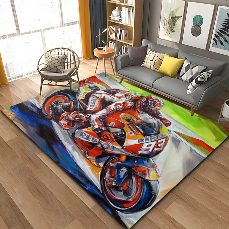 Motorcycle GP Mountain biking Speed Doormat Rug Carpet Mat Footpad Bath Mat Polyester Non-slip Kitchen Bedroom Washable