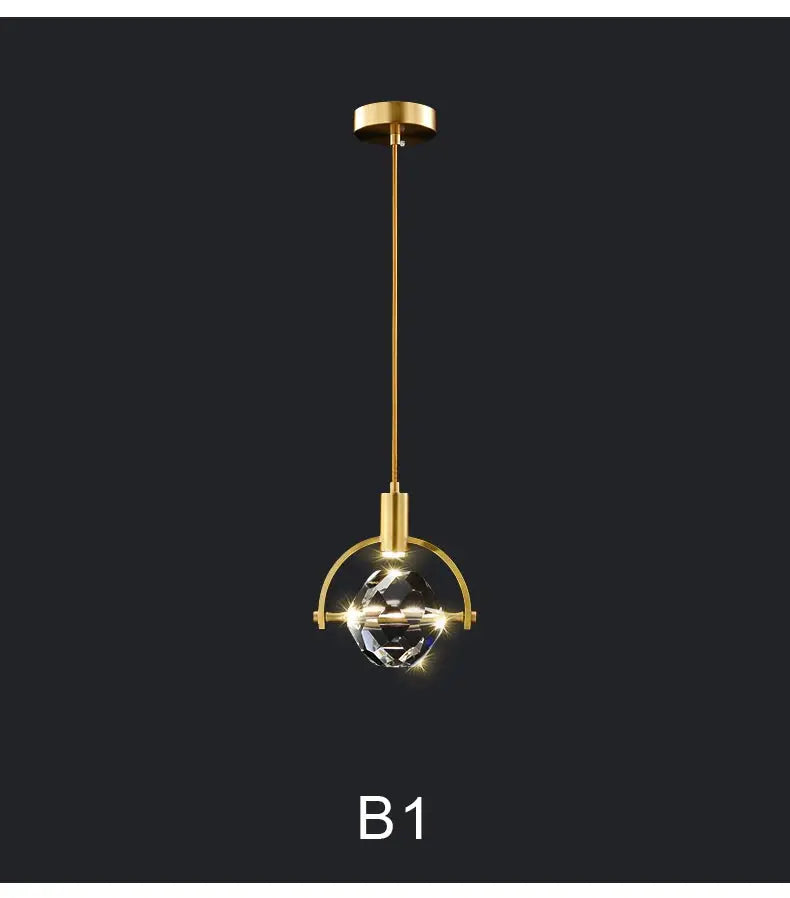 Crystal Led Pendant Lights Kitchen Fixture Suspension Bedside Hanging Lamp Nordic Loft Living Room Dining Room Indoor Home Decor