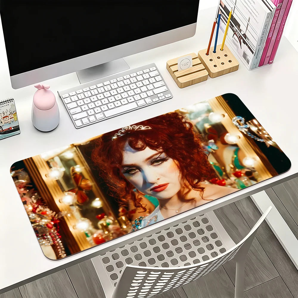 Singer Chappell Roan Mouse Pad Large Non-Slip Waterproof Mat Stitched Edge Keyboard Pad for Gaming Daily Office