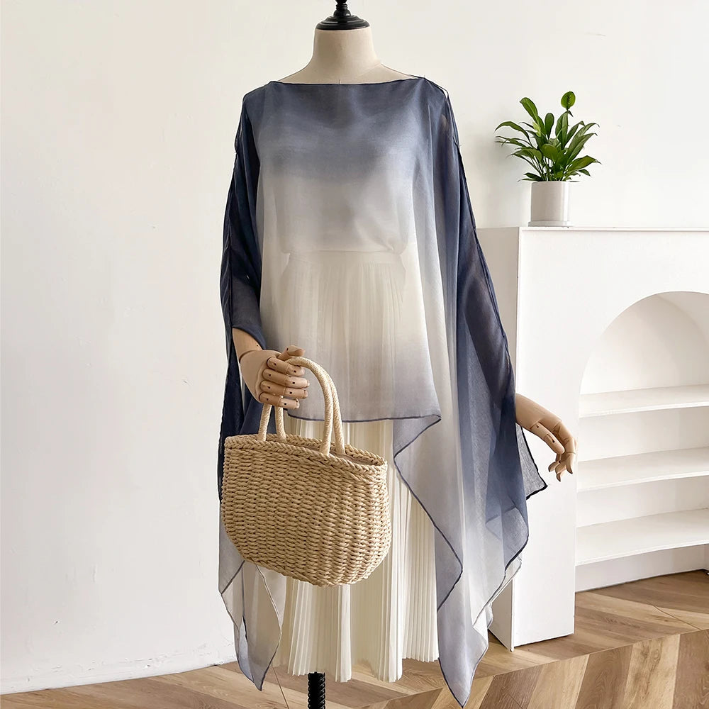 Spring and Summer Women Plain Colour Travel Ethnic Style Shawl Cotton Linen Feel Thin Type Sunscreen Beach Towel Split shawl