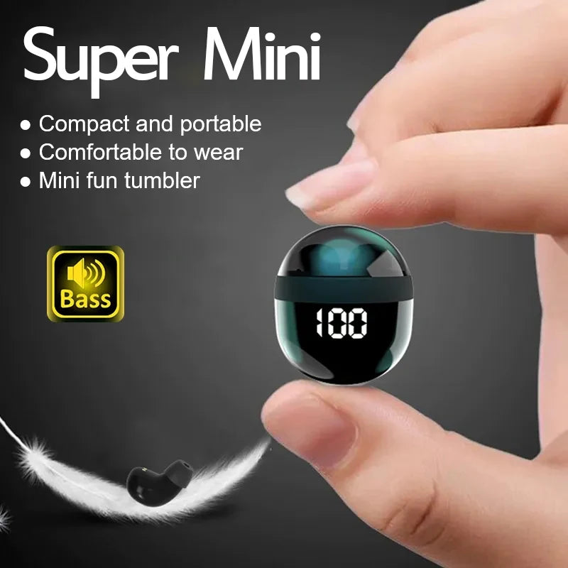 Super bass Sleep Headphones Wireless Bluetooth Earphones With Mic Sports Earbuds Noise Reduction Mini HD Headset For Smart Phone