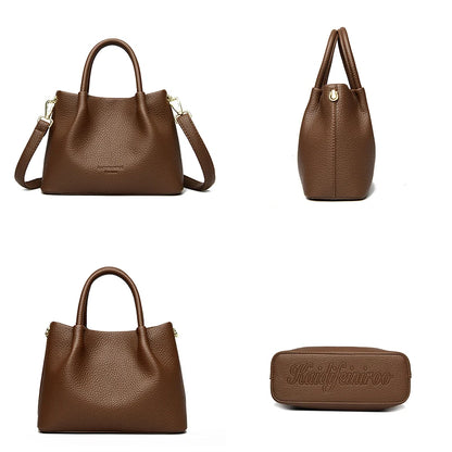 Women Soft Leather Top-Handle Bags Luxury Designer Handbag Solid Color Ladies Shoulder Crossbody Bag And Purse Commuting Sac
