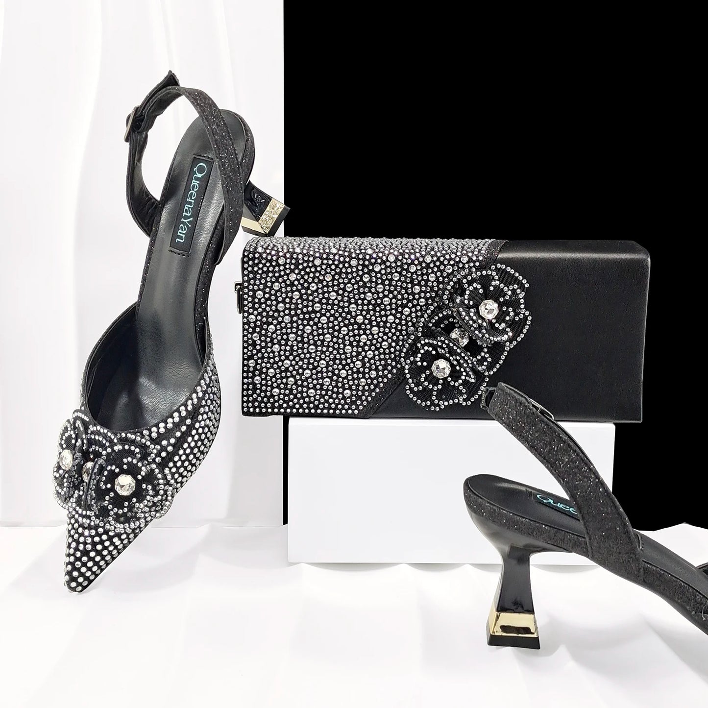 Doershow Lastest Italian Design Fashion Style Ladies Shoes with Matching Bag Set 2026 Nigerian Shoes and Bag Set!  HJ1-1