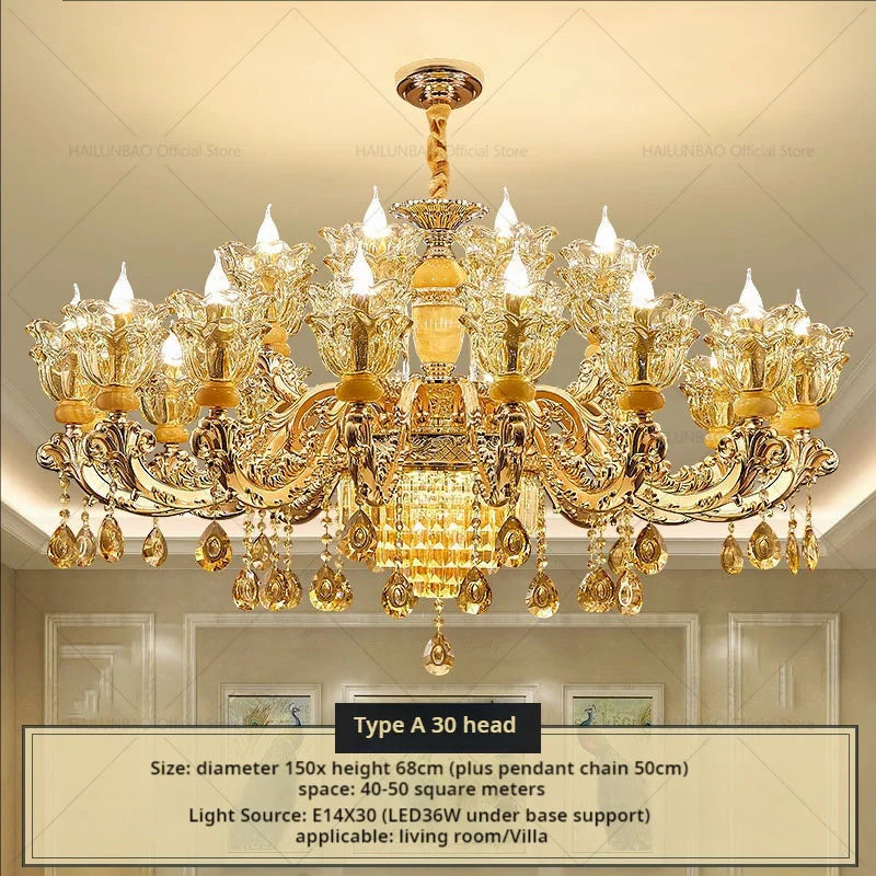 Postmodern Chandelier Living Room Lights European Dining Room Bedroom Home Master Luxury Atmospheric Lamps Villa Crystal Lamps