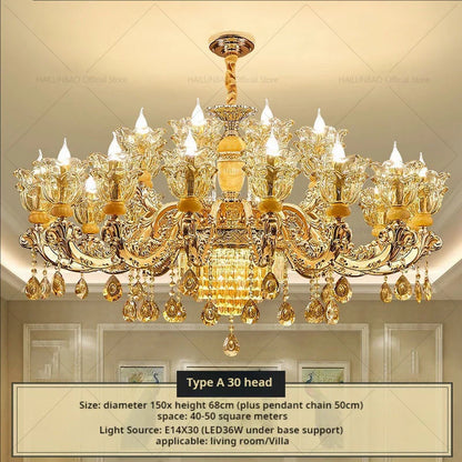 Postmodern Chandelier Living Room Lights European Dining Room Bedroom Home Master Luxury Atmospheric Lamps Villa Crystal Lamps