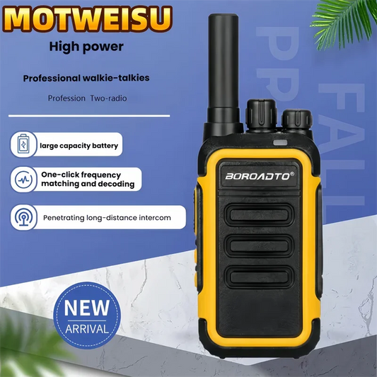 Long Range Walkie Talkie 2 Pack UHF 400-470MHz Portable Two Way Radio VOX USB   For Hotel Business Outdoor Camping Hiking