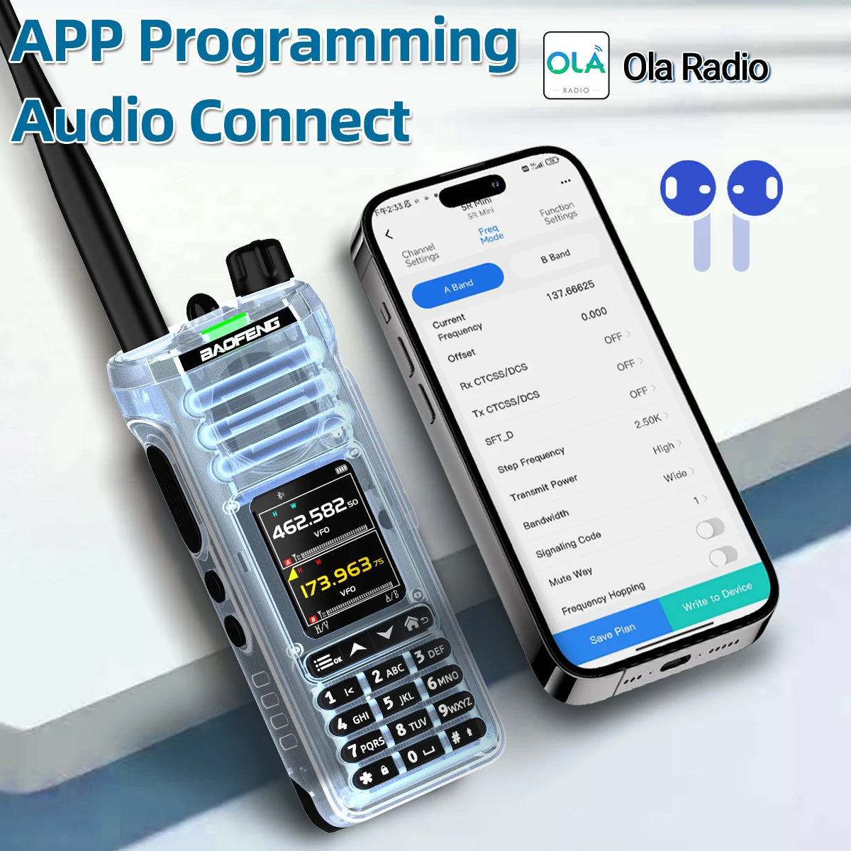 BAOFENG UV‑36 PRO Walkie Talkie 10W High Power Dual Mode Bluetooth Programming Shortwave Receive Two Way Radio FM Handheld Radio
