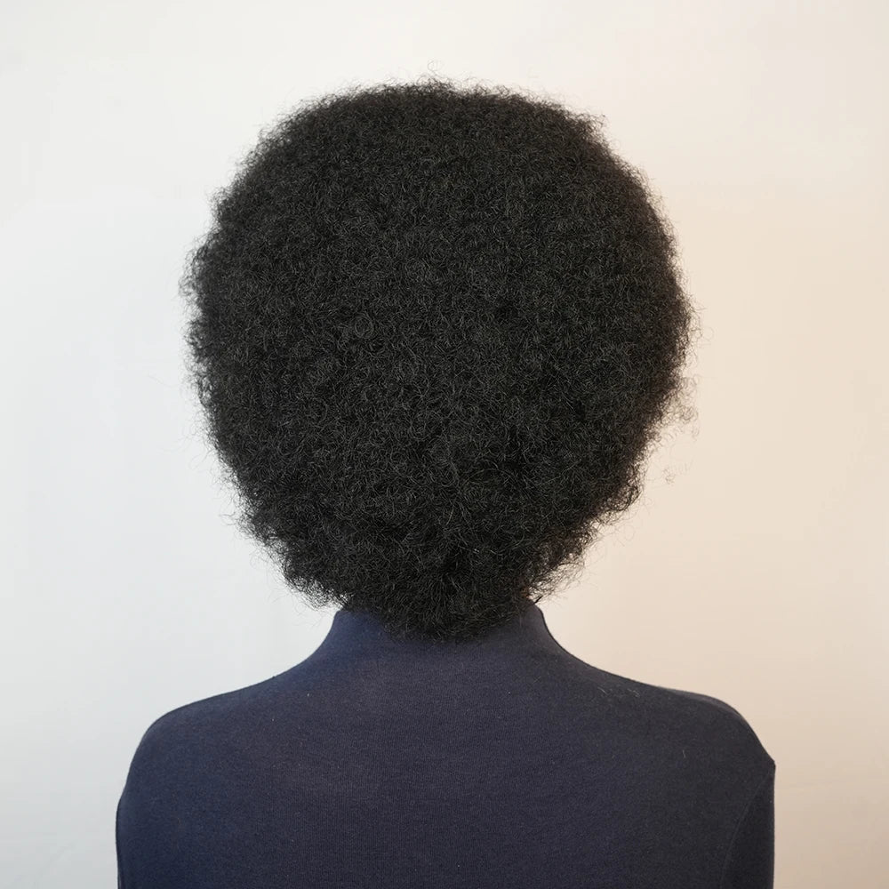 70's 13X4 Lace Front Short Afro Kinky Curly Wigs Human Hair for Women Black Afro Wig Bouncy Soft Natural Looking Afro Curly Wigs
