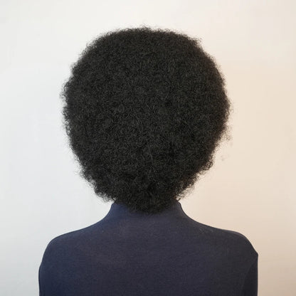 70's 13X4 Lace Front Short Afro Kinky Curly Wigs Human Hair for Women Black Afro Wig Bouncy Soft Natural Looking Afro Curly Wigs