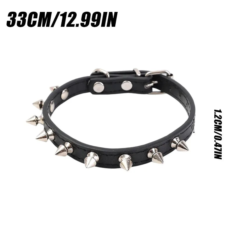 Pet Sharp Spiked Dog Collar Studded Anti Bite Leather Studded Collars Pet Neckwear Tactical Adjustable Safety Collars Products