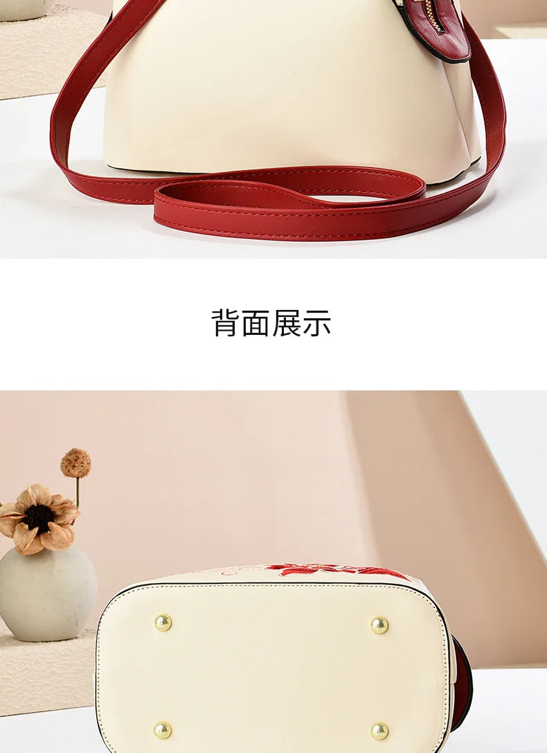 New Woman shoulder bag Large capacity Handbag for Women Crossbody bag Lychee pattern Portable bucket bag ladies messenger bags
