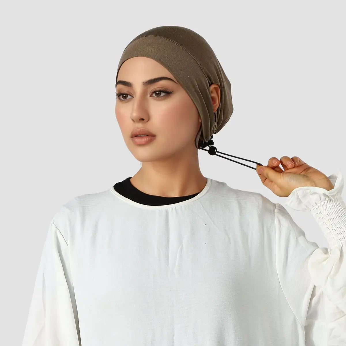 Jersey Cotton Muslim Women Under Hijab Cap With Ear Hole Inner Hijab Cap Round Forehead Underscarf Bonnet Femme Musulman
