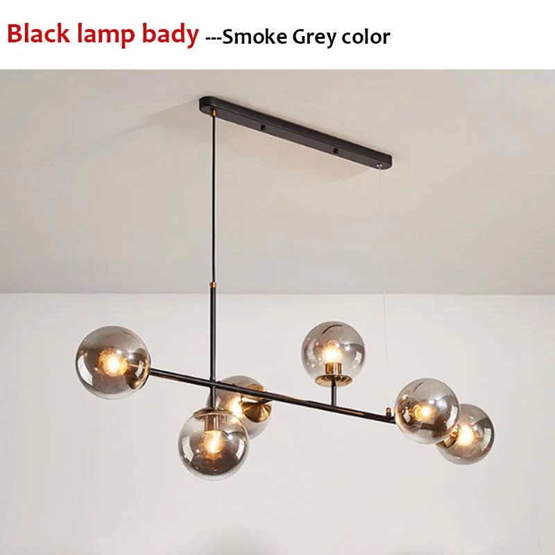 Northern Europe Dining Room Chandeliers Designer One Character Long Strip Pendant Lamp Decoration Maison LED Lights
